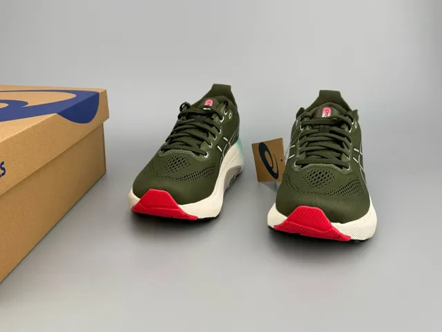 ASICS Gel-Kayano 31 सेना हरी सायन रनिंग जूते 2