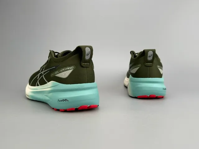 ASICS Gel-Kayano 31 सेना हरी सायन रनिंग जूते 7