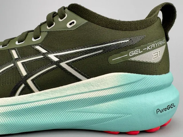 ASICS Gel-Kayano 31 सेना हरी सायन रनिंग जूते 8