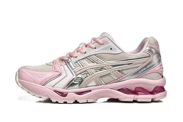 ASICS Gel-Kayano Pink and Silver أحذية الجري 2