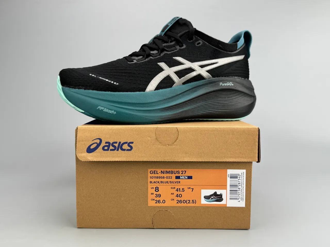 ASICS Gel-Nimbus 27 黑青色跑鞋 5
