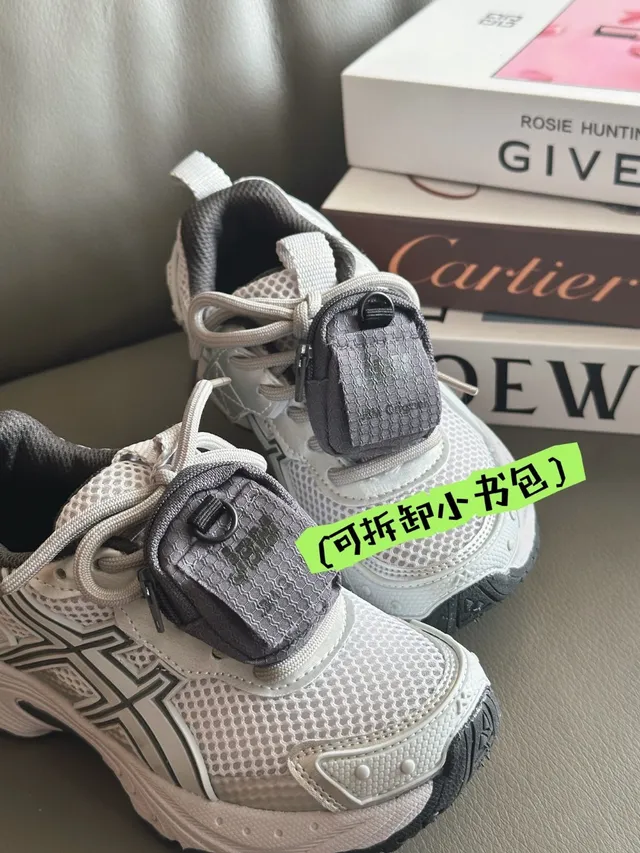 ASICS رمادي أخضر تشونكي سيليويت شبكة وطبقة اصطناعية علوية أحذية أسلوب حياة 20
