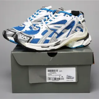 ASICS 白蓝 Chunky Retro Runner Mesh-and-Synthetic Overlay 跑鞋