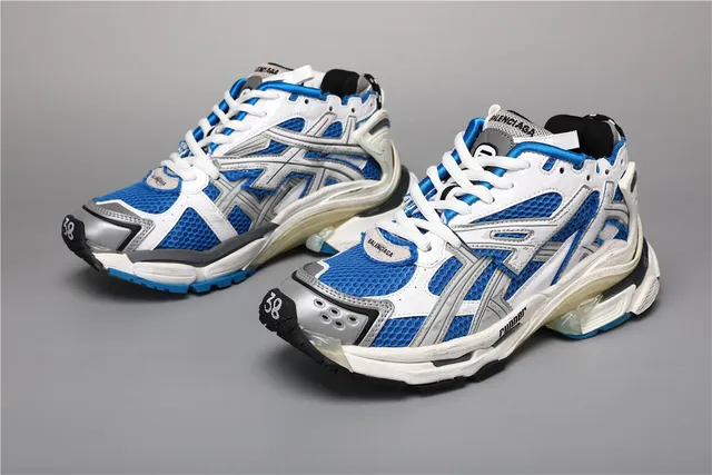 ASICS 白蓝 Chunky Retro Runner Mesh-and-Synthetic Overlay 跑鞋 5