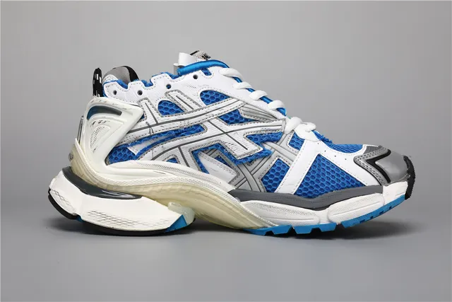 ASICS 白蓝 Chunky Retro Runner Mesh-and-Synthetic Overlay 跑鞋 8