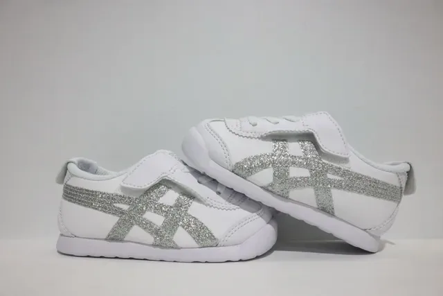 ASICS Blanc Bleu Sans Lacets Sangle Velcro Logo Rayures Tigre Sneakers Lifestyle 19