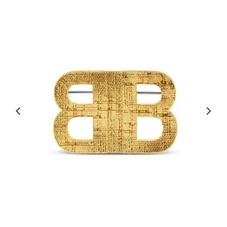 Balenciaga BB Logo टेक्स्चर्ड सोने का ब्रोच
