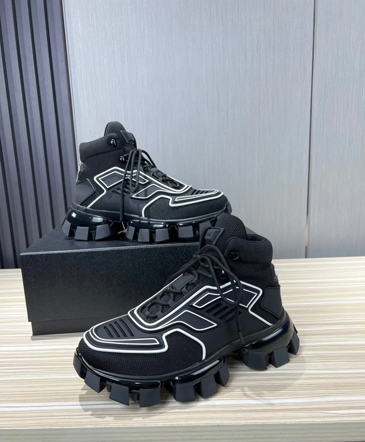 Balenciaga Defender Black White High-Top Mesh-and-TPU Upper Chunky Sneakers 5