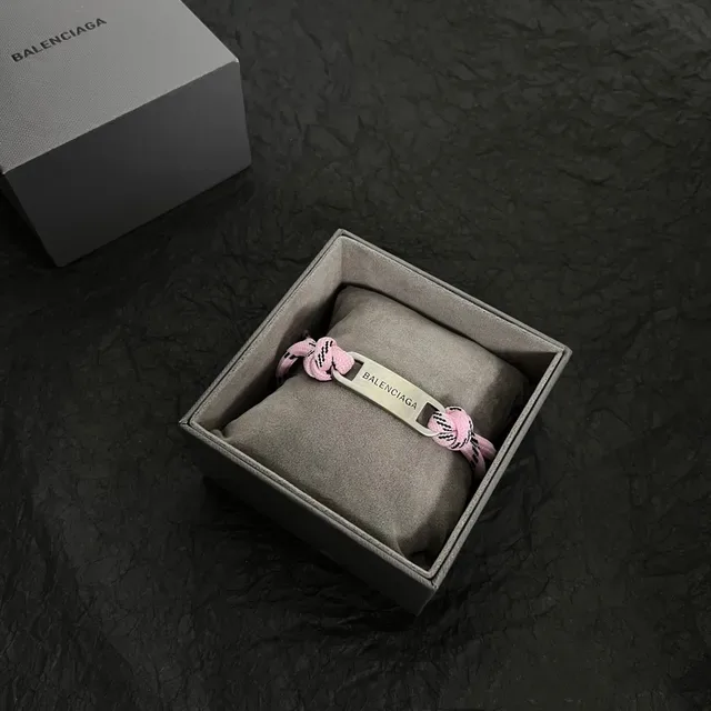 Balenciaga ID Pulseira Rosa Cinta Paracord 5