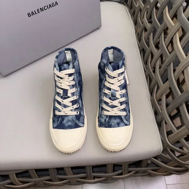 Balenciaga Le Cagole Denim Acid-Wash High-Top Lifestyle Sneakers 2