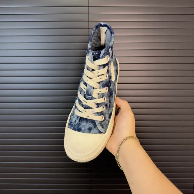Balenciaga Le Cagole Denim Acid-Wash High-Top Lifestyle Sneakers 5
