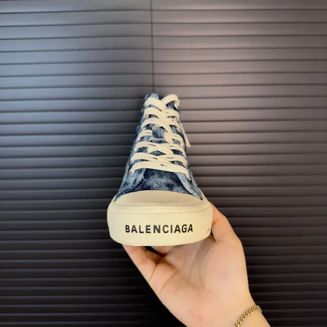 Balenciaga Le Cagole Denim Acid-Wash High-Top Lifestyle Sneakers 7