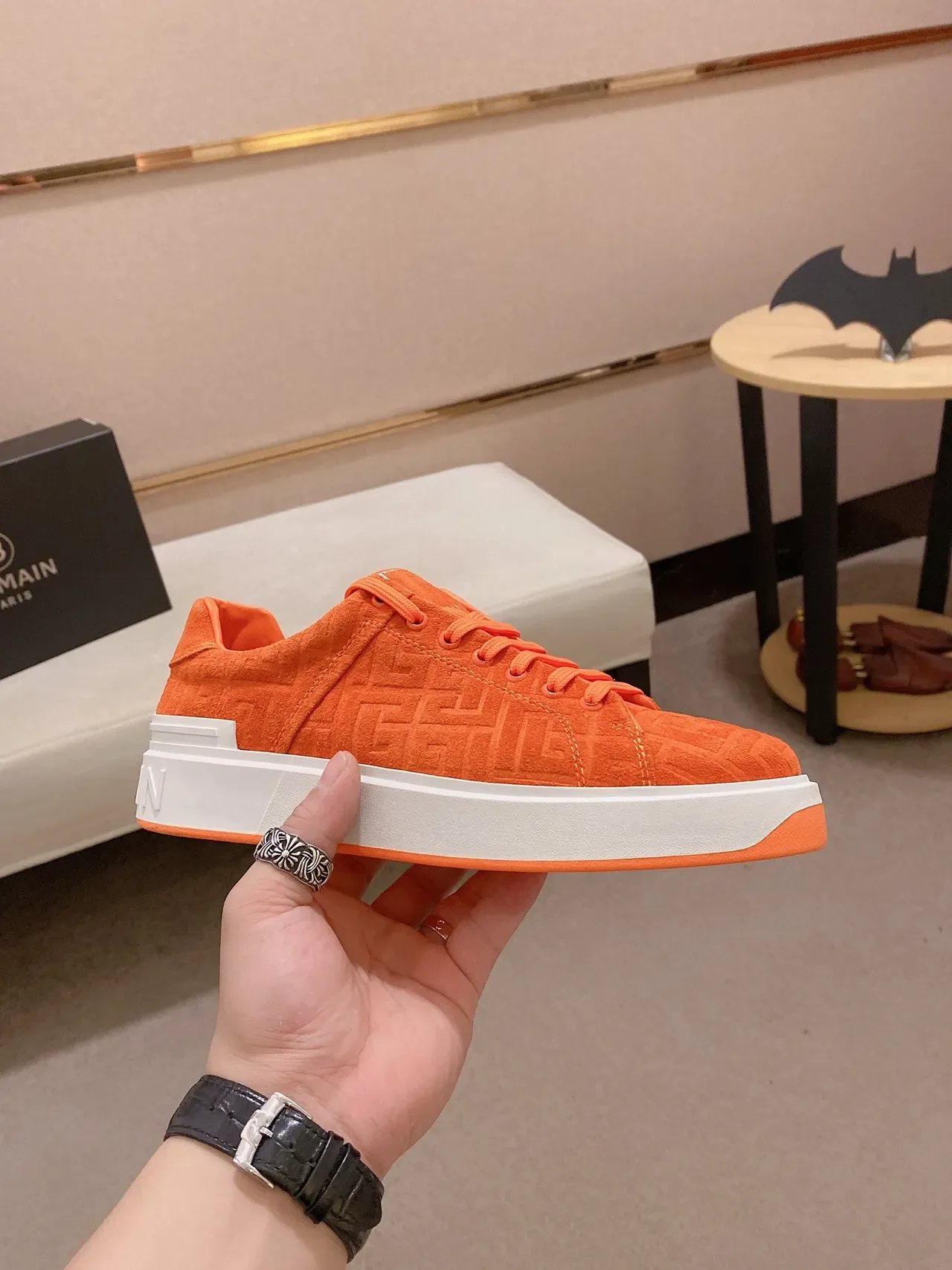 Balenciaga Le City Orange Embossed Platform Lifestyle zapatillas 4