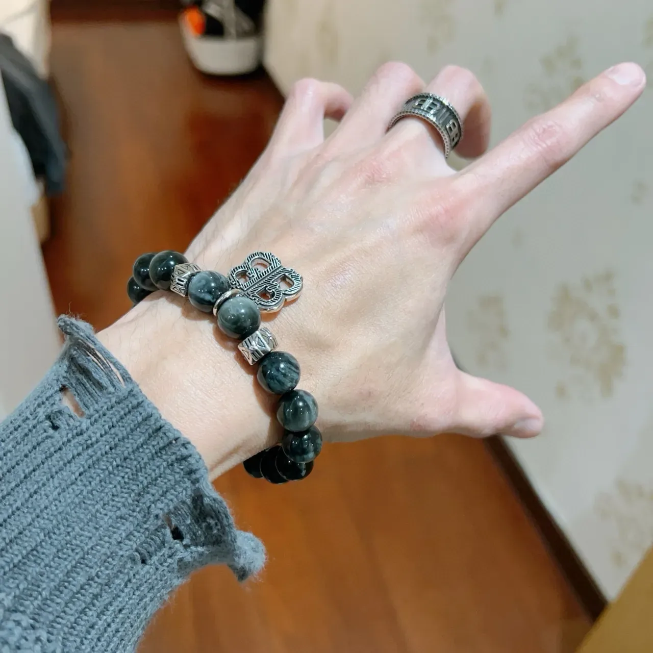 Balenciaga Logo Pendant Beaded Bracelet 5