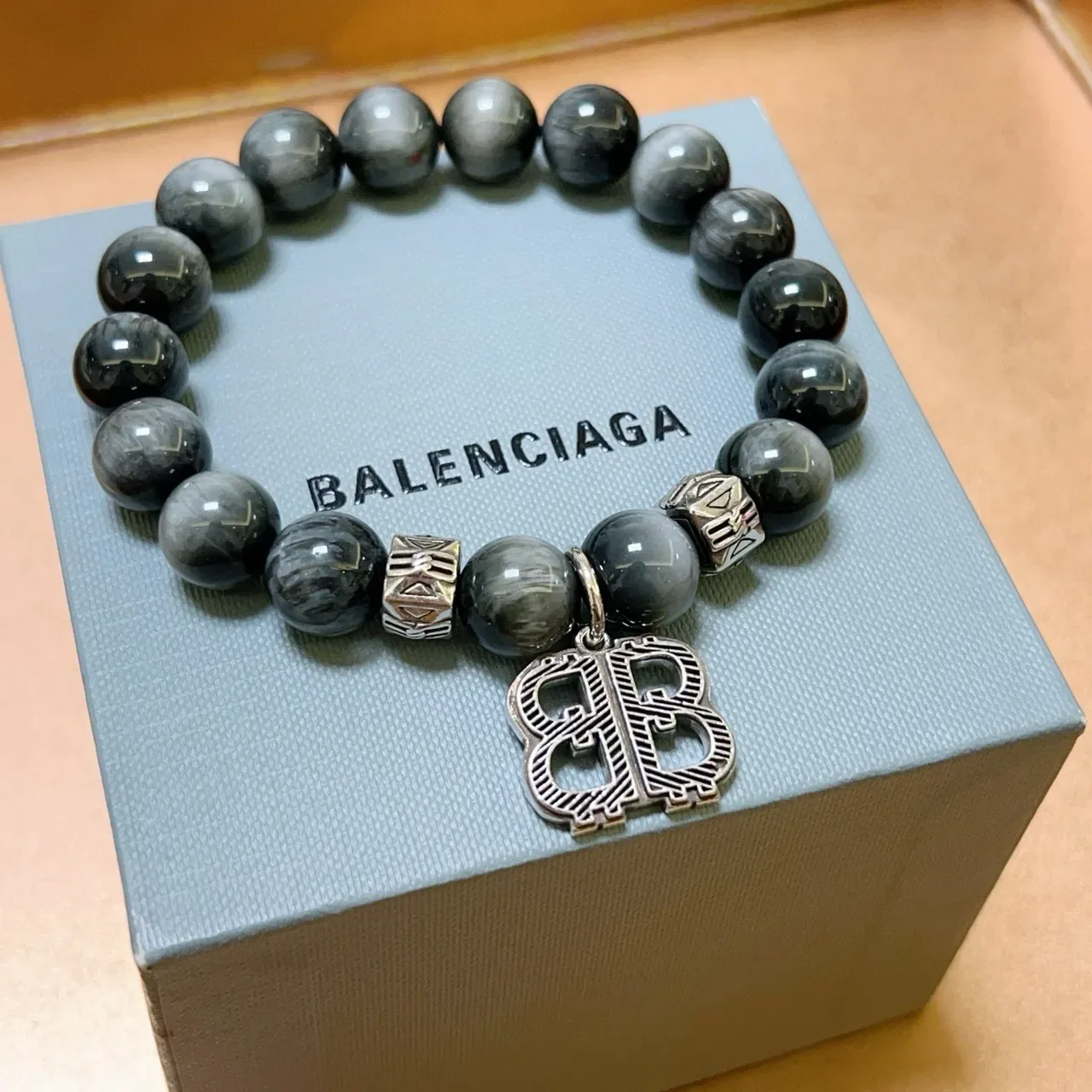 Balenciaga Logo Pendant Beaded Bracelet 6