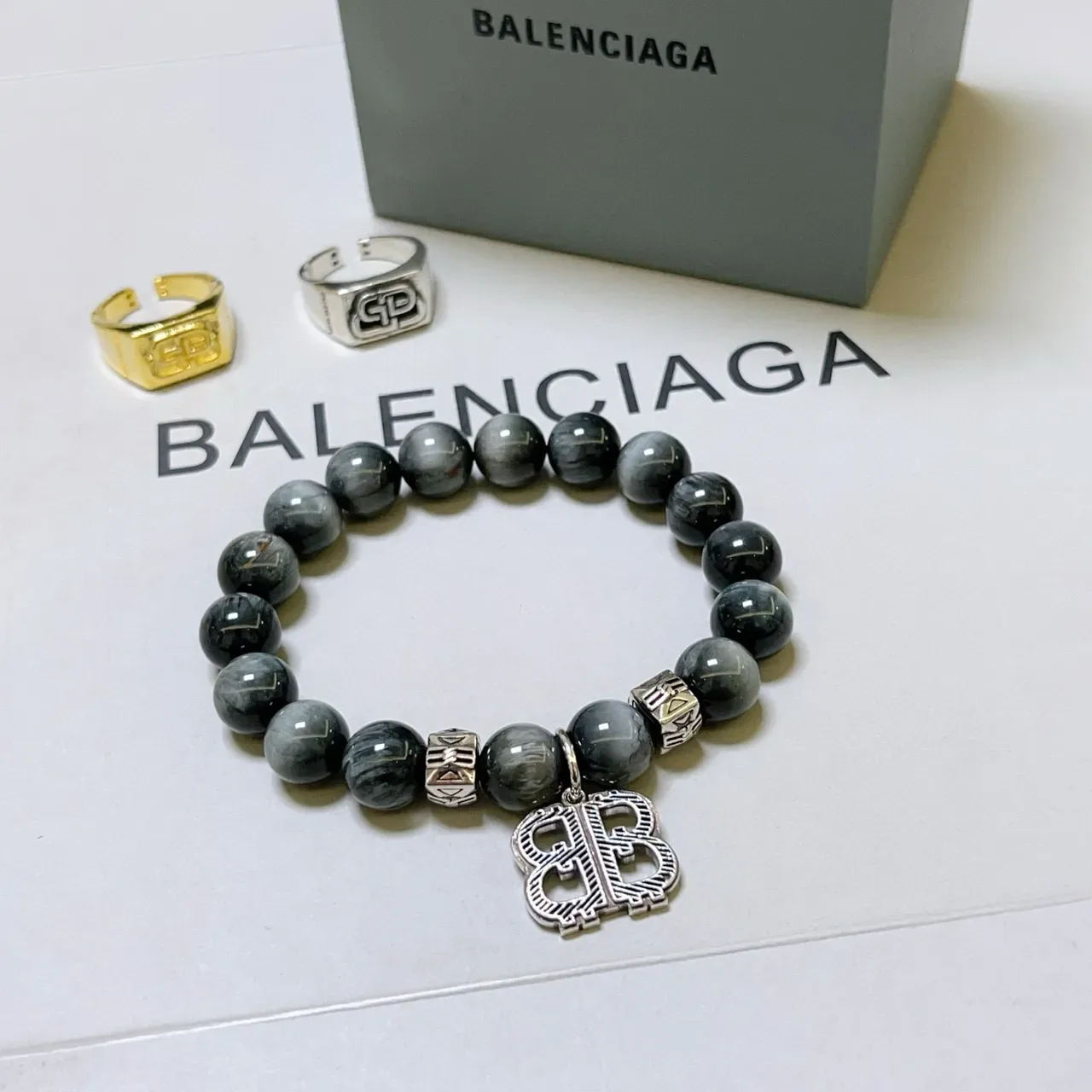 Balenciaga Logo Pendant Beaded Bracelet 7