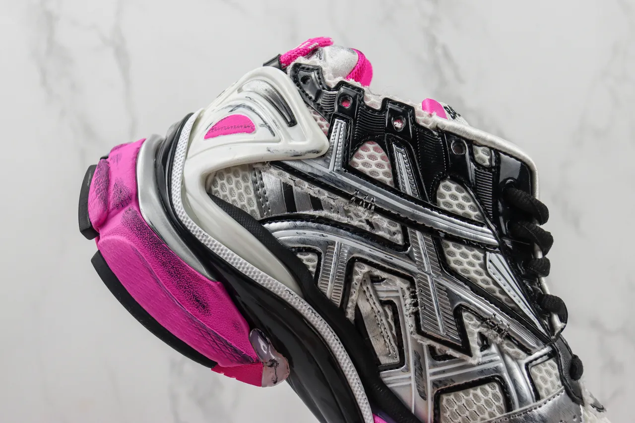 Balenciaga Runner Silver White Black Pink Chunky Sneakers 5