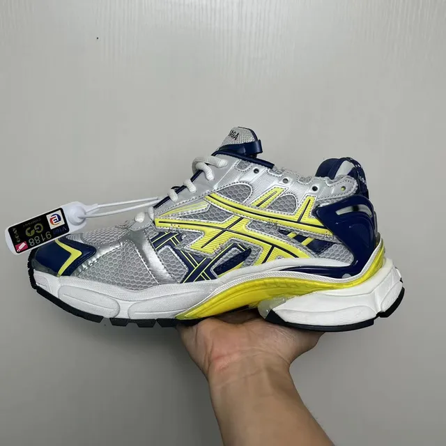 Balenciaga Runner فضي أصفر بحري حذاء رياضي سميك 3