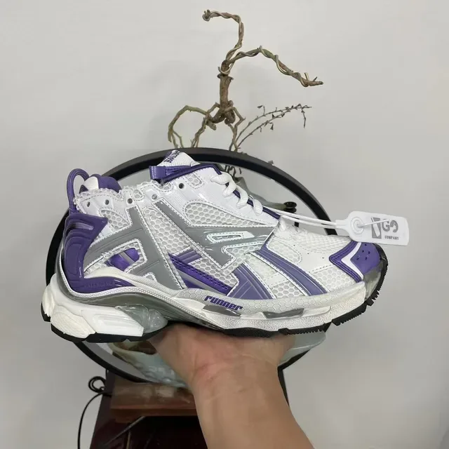 Balenciaga Runner White Purple Gray Chunky Sneakers 4