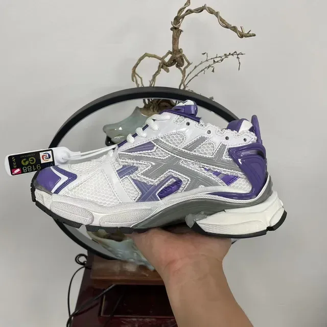 Balenciaga Runner White Purple Gray Chunky Sneakers 5
