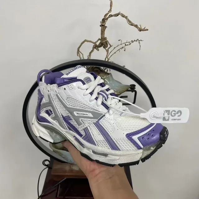 Balenciaga Runner White Purple Gray Chunky Sneakers 7
