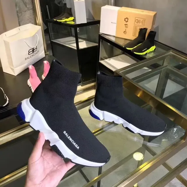 Balenciaga Speed Trainer sneakers lifestyle noir et bleu 2