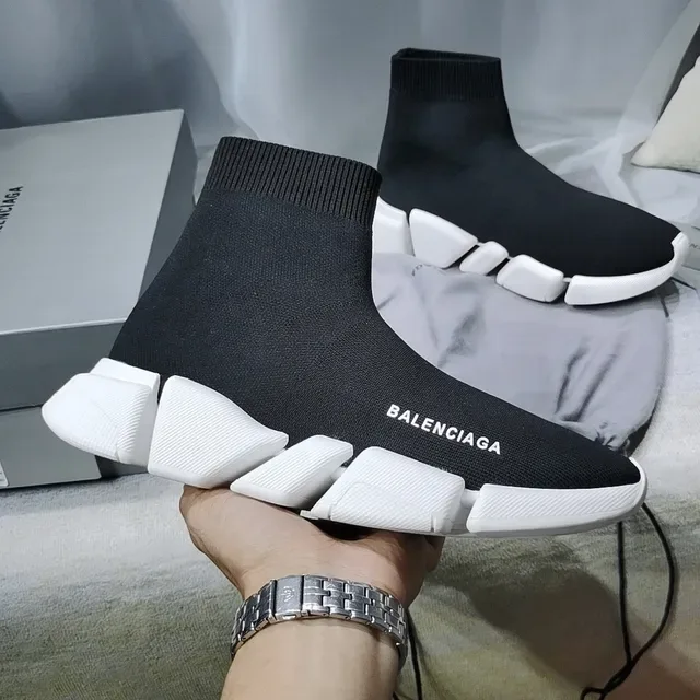 Balenciaga Speed Trainer Black and White Lifestyle Sneakers 3