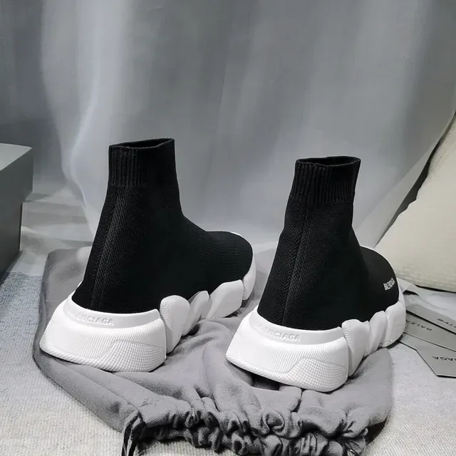 Balenciaga Speed Trainer Black and White Lifestyle Sneakers 4