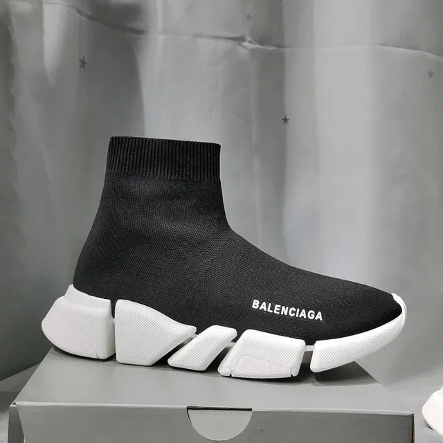 Balenciaga Speed Trainer Black and White Lifestyle Sneakers 6