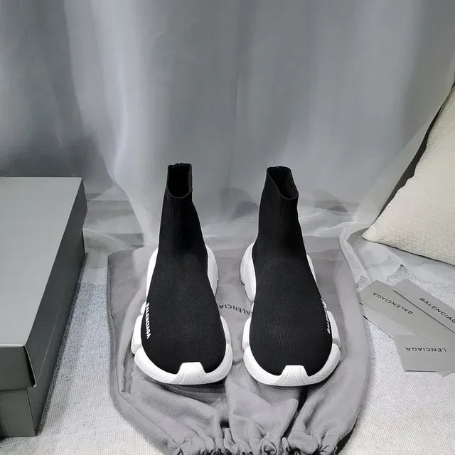 Balenciaga Speed Trainer Black and White Lifestyle Sneakers 8
