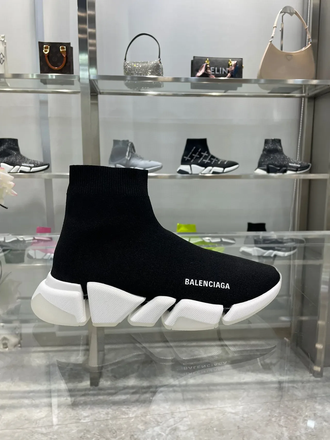 Balenciaga Speed Trainer أسود وأبيض أحذية رياضية Lifestyle 5