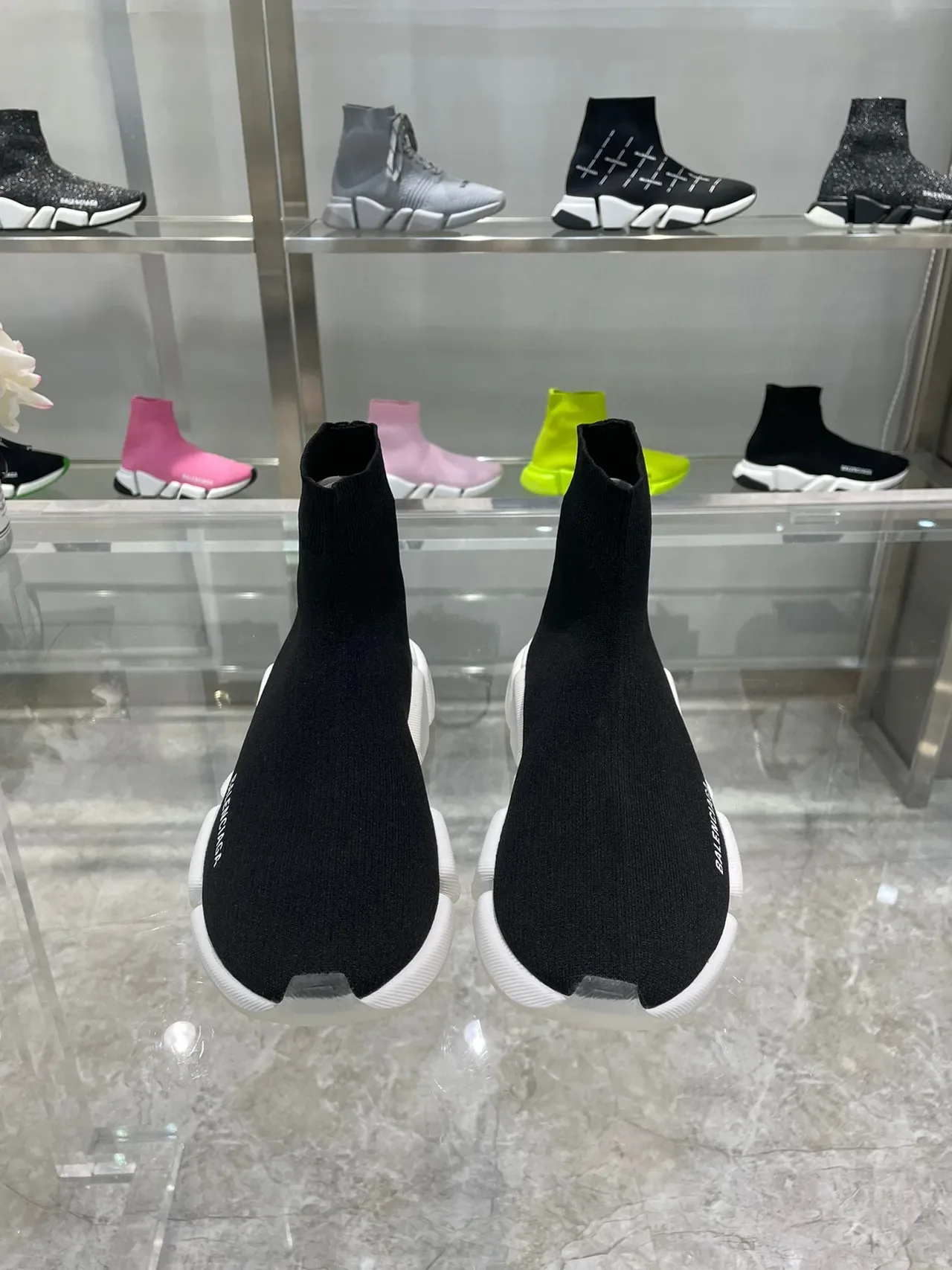 Balenciaga Speed Trainer أسود وأبيض أحذية رياضية Lifestyle 7