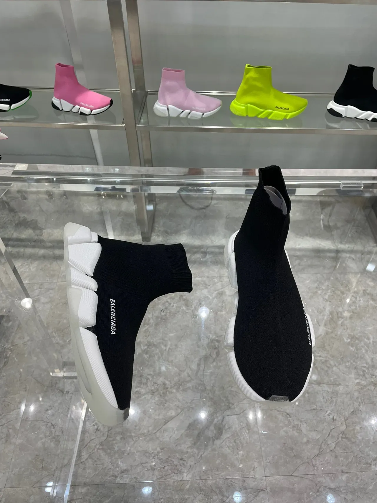 Balenciaga Speed Trainer أسود وأبيض أحذية رياضية Lifestyle 9