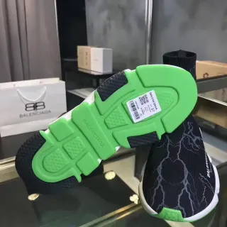 Balenciaga Speed Trainer Lightning Bolt Green Black Lifestyle Sneakers