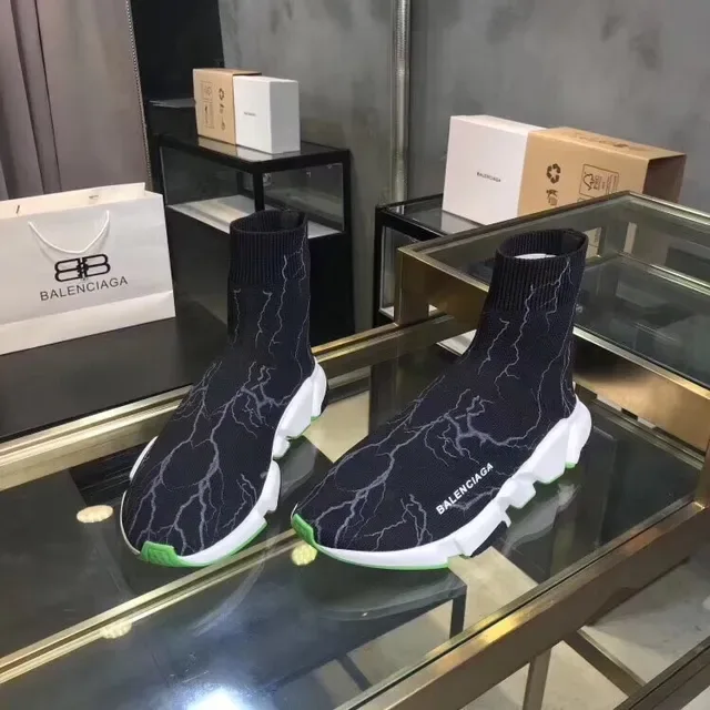 Balenciaga Speed Trainer Lightning Bolt vert noir sneakers lifestyle 2