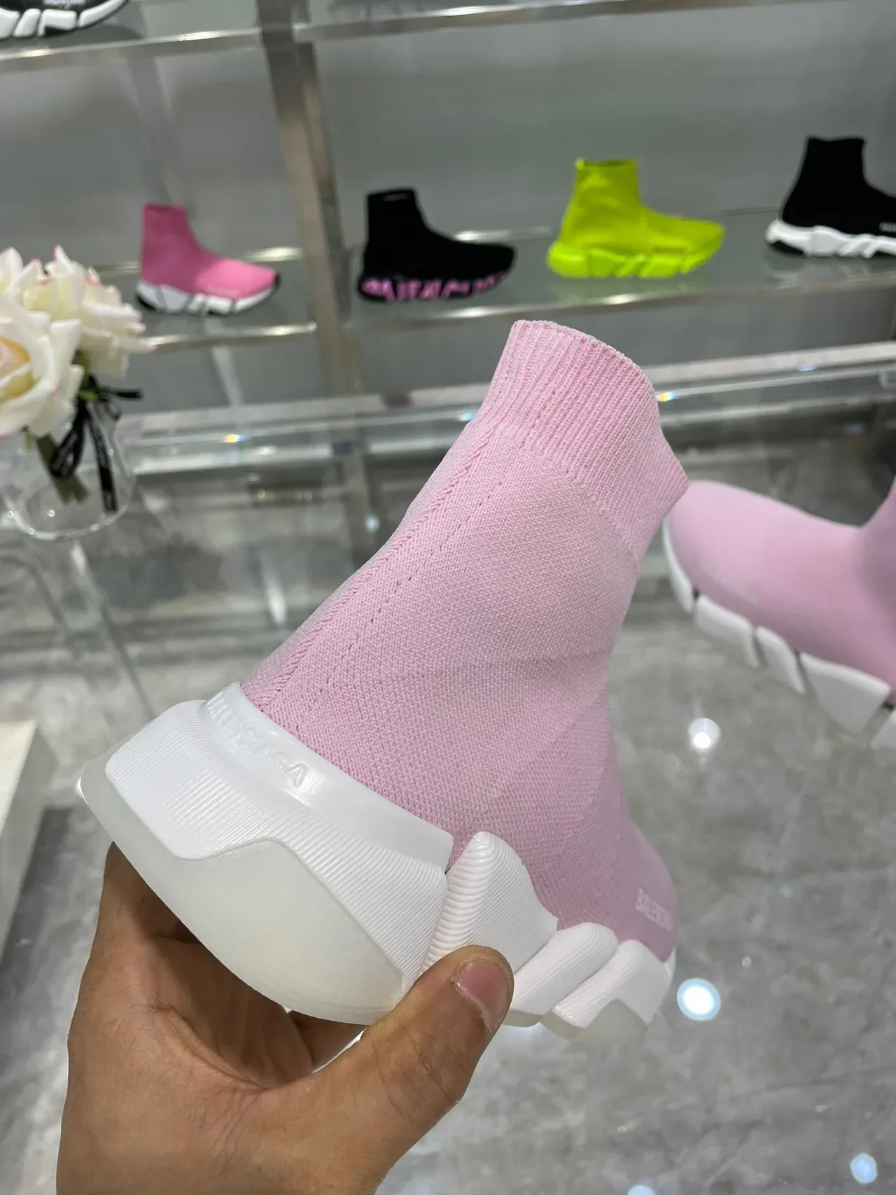 Balenciaga Speed Trainer sneakers lifestyle rose sock-fit 2