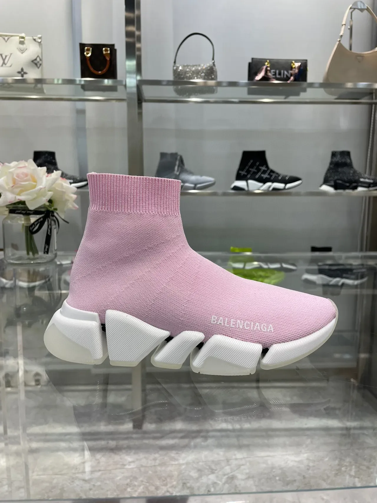 Balenciaga Speed Trainer sneakers lifestyle rose sock-fit 4