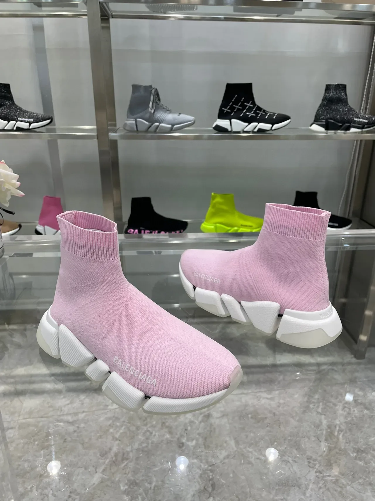 Balenciaga Speed Trainer sneakers lifestyle rose sock-fit 6