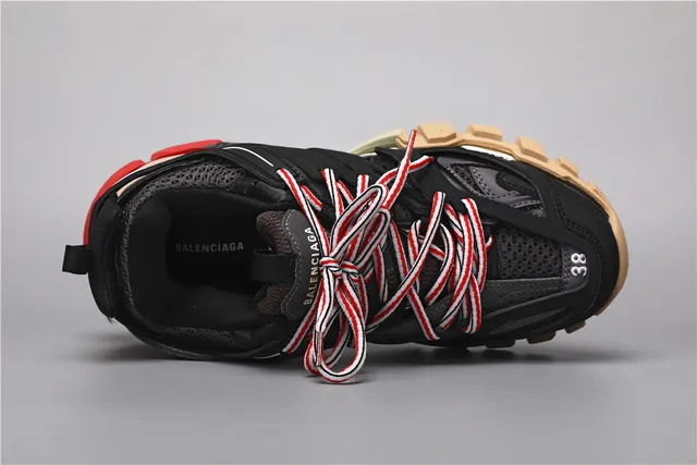 Balenciaga Track Sneaker preto, vermelho, bege, tênis chunky 7