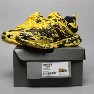 Balenciaga Track Sneaker Yellow/Black Graffiti-Print Chunky Sneakers