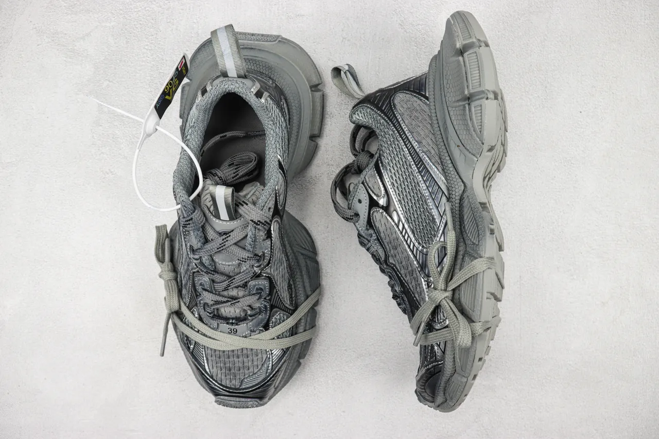 Balenciaga Track Trainer Monochromatic Gray Chunky Sneakers 3