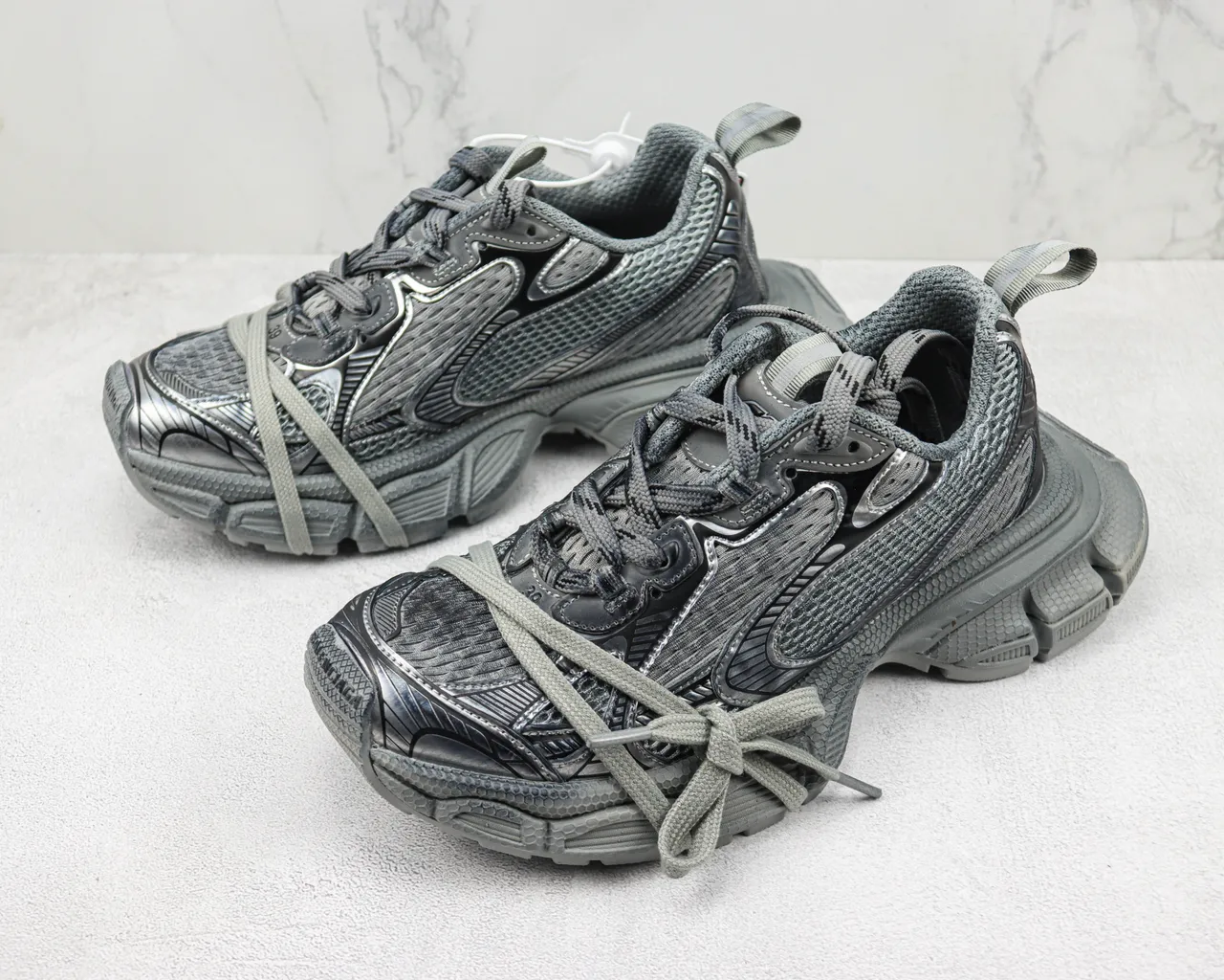 Balenciaga Track Trainer Monochromatic Gray Chunky Sneakers 4