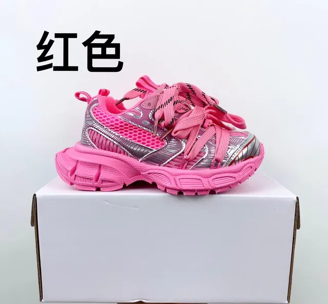 Balenciaga Track Trainer Pink and Silver Chunky Sneakers 3