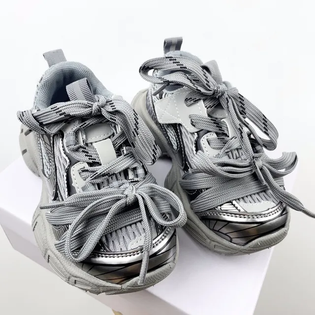 Balenciaga Track Trainer Pink and Silver Chunky Sneakers 6