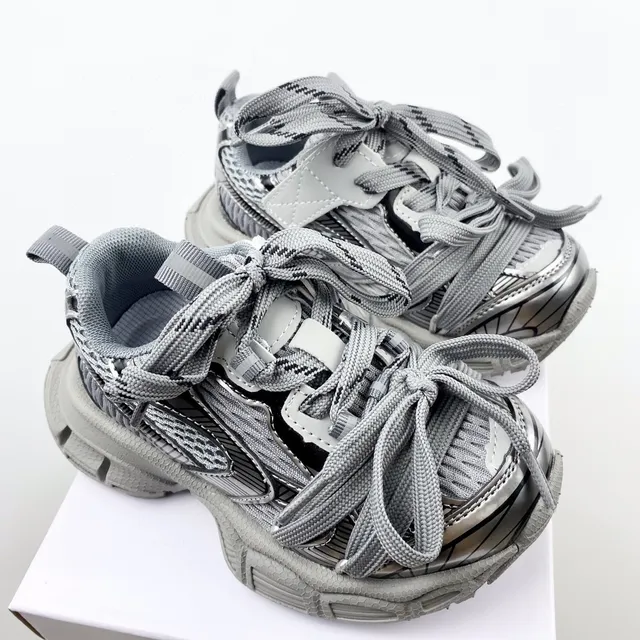 Balenciaga Track Trainer Pink and Silver Chunky Sneakers 7