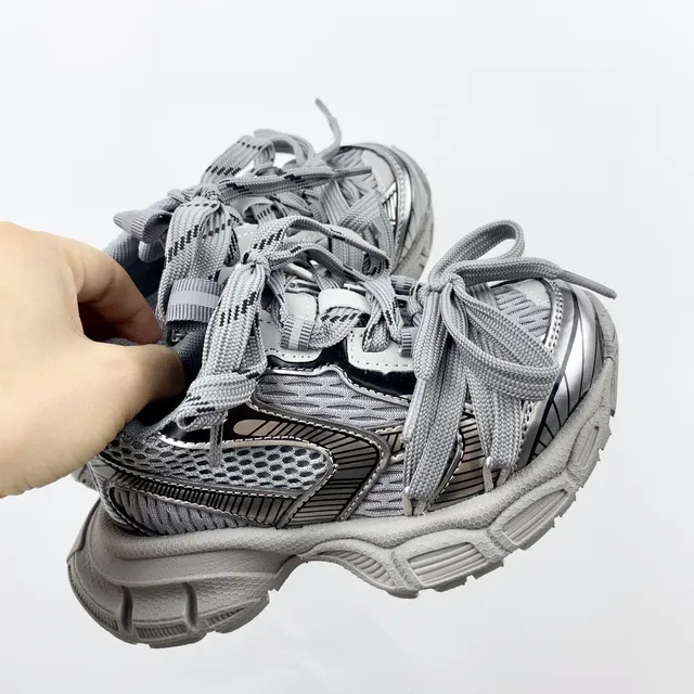 Balenciaga Track Trainer Pink and Silver Chunky Sneakers 8