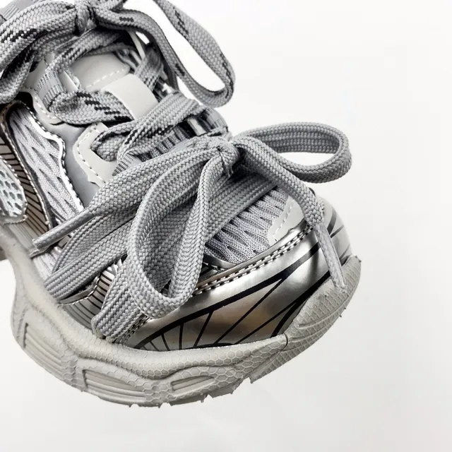 Balenciaga Track Trainer Pink and Silver Chunky Sneakers 9