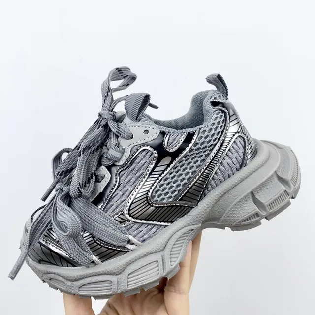 Balenciaga Track Trainer Pink and Silver Chunky Sneakers 11