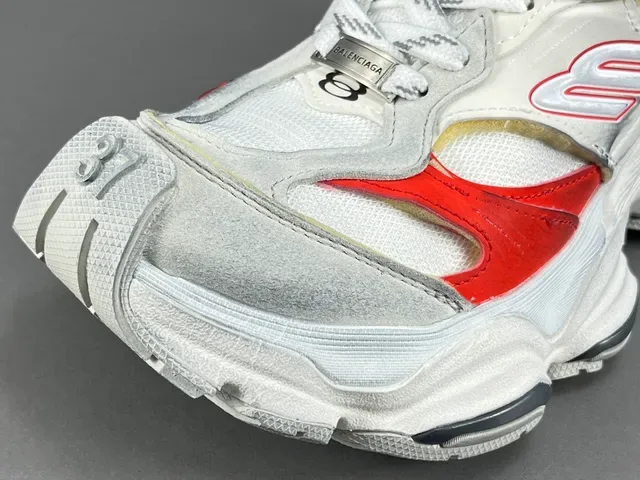 Balenciaga Track Trainer सफेद लाल काला चंकिंग स्नीकर 9