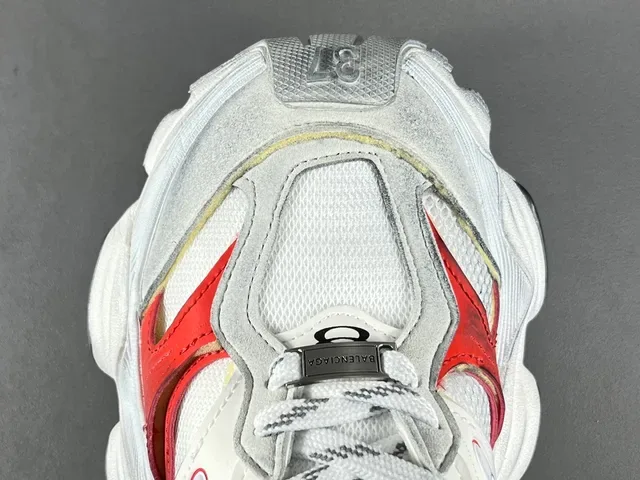 Balenciaga Track Trainer सफेद लाल काला चंकिंग स्नीकर 10